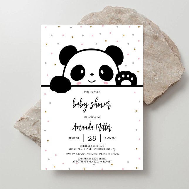 Panda-bebisfest-inbjudan Inbjudningar (Skapare uppladdad)