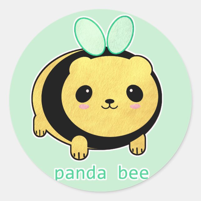 Panda Bee Runt Klistermärke (Framsida)