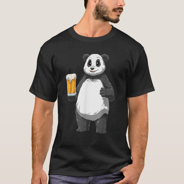 Panda Beer Älskare Panda Drinking Beer Panda Älska T Shirt (Framsida)