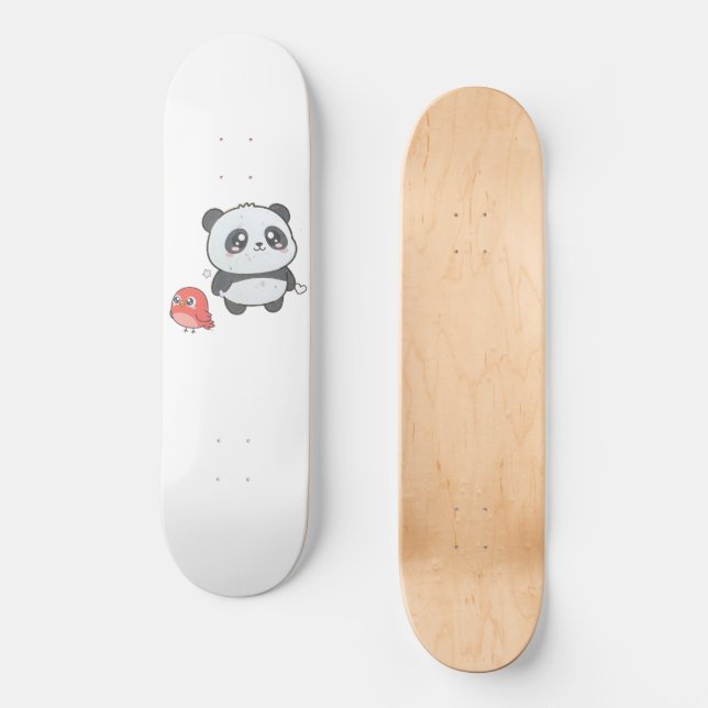 Panda & Bird, endoky.com Mini Skateboard Bräda 18,5 Cm (Framsida)