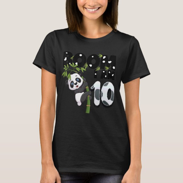 Panda Birthday 10 Years 10th Birthday Outfit B T Shirt (Framsida)