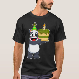 Panda Birthday Cake Candle T Shirt