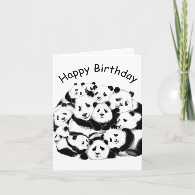 Panda Birthday Card Funny Kort (Framsida)