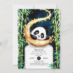 Panda Birthday för färgade Cute Kids Inbjudningar