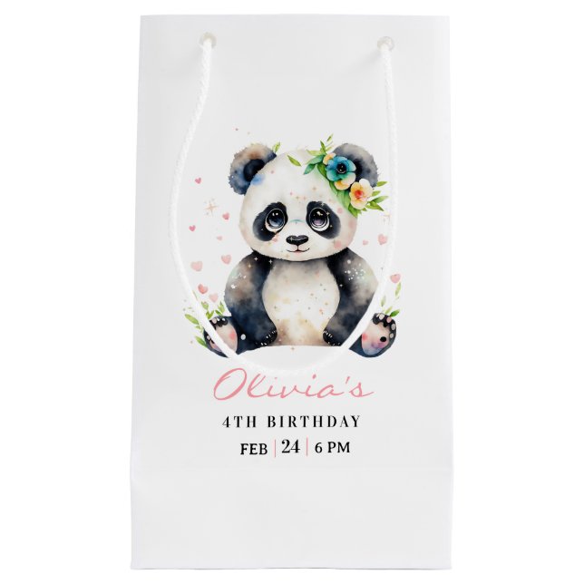 Panda Birthday-inbjudan, Panda Girl Birthday (Framsidan)