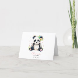 Panda Birthday-inbjudan, Panda Girl Birthday Tack Kort