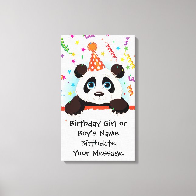 Panda Birthday Memento Canvastryck (Framsida)