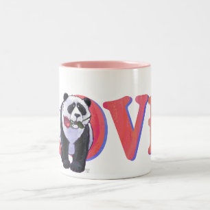 Panda Björn Alla hjärtans dag Två-Tonad Mugg