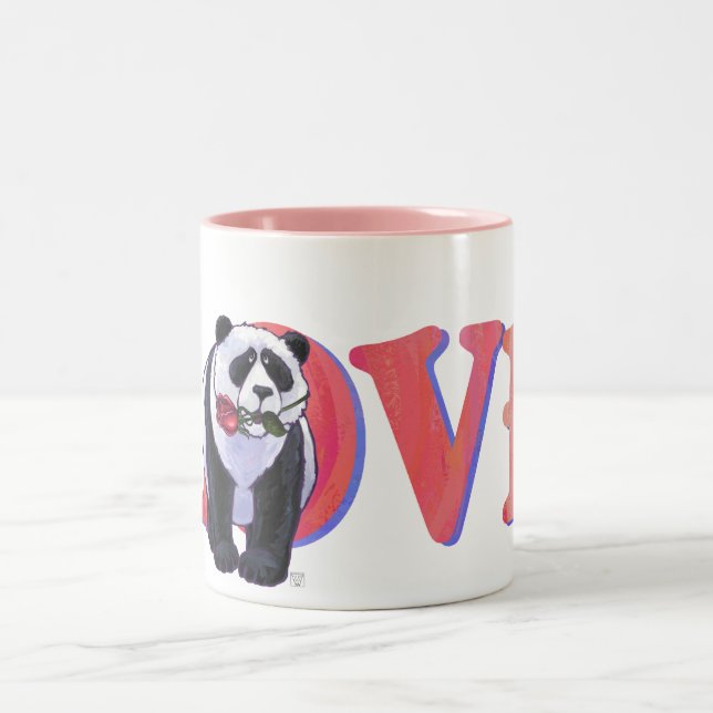 Panda Björn Alla hjärtans dag Två-Tonad Mugg (Center)