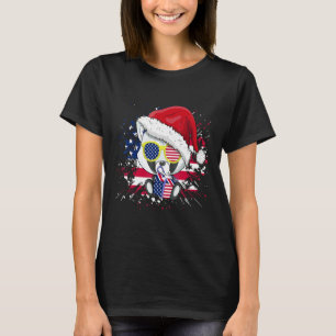 Panda Björn Amerikansk Flagga 4:e Juli Juldag T Shirt