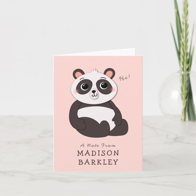 Panda Björn Barns söta brevpapperkort Anteckningskort (Framsida)