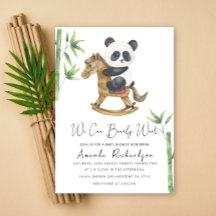 Panda Björn Bebis Duschan Invitation