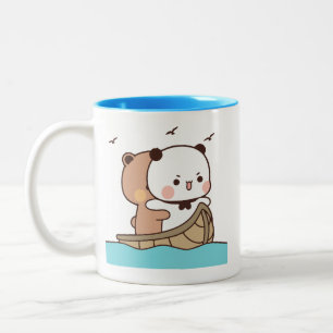 Panda-björn, Cute bubu och dudu hugs kärlek Två-Tonad Mugg
