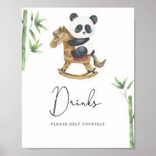 Panda Björn Dricker hjälp dig själv Poster