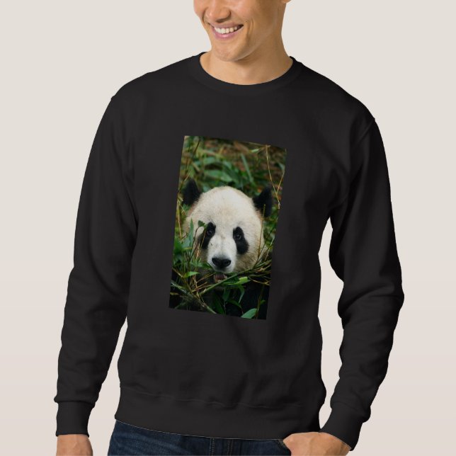 Panda Björn Foto Lång Ärmad Tröja (Framsida)