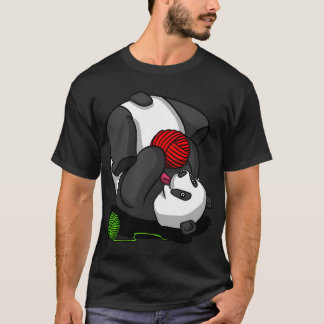 Panda Björn Garn Stickning T Shirt