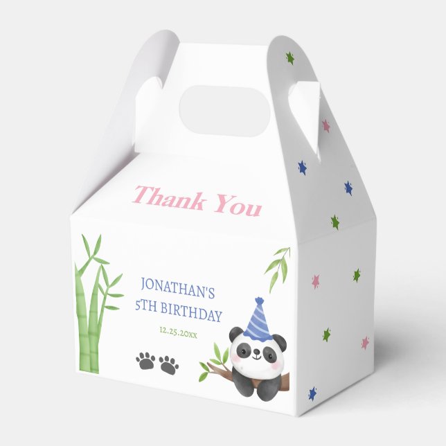 Panda Björn Grön Bambu Barnkalas  Presentaskar (Framsidan Sidan)