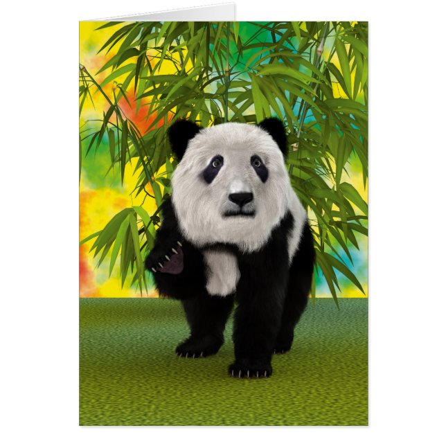 Panda björn hälsningskort (Framsidan)