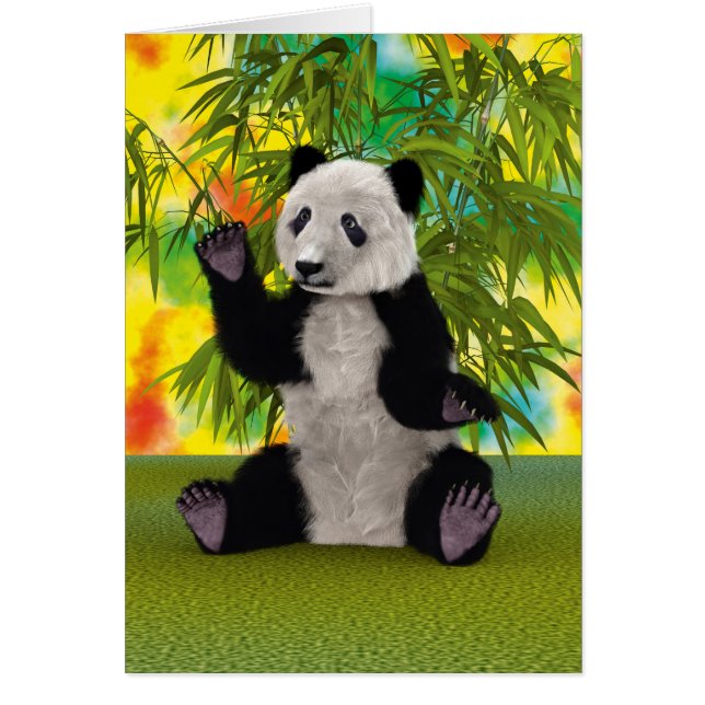 Panda björn hälsningskort (Framsidan)