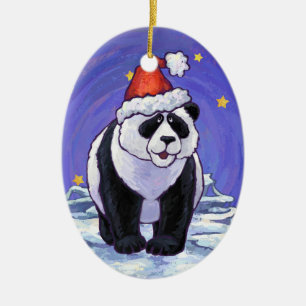 Panda Björn Jul Julgransprydnad Keramik