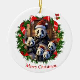Panda Björn Jul Julgransprydnad Keramik