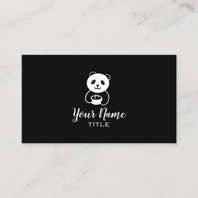 Panda björn kaffe mat visitkort (Framsida)