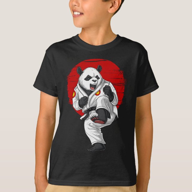 Panda Björn Karate Kickboxning Muay Thai Kampkonst T Shirt (Framsida)