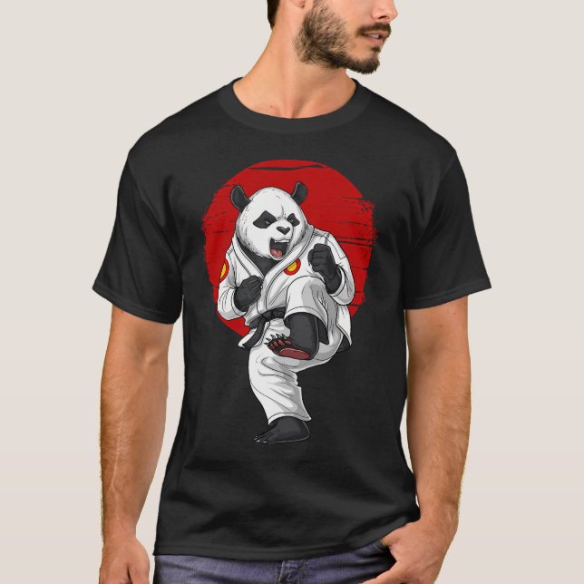 Panda Björn Karate T Shirt (Framsida)