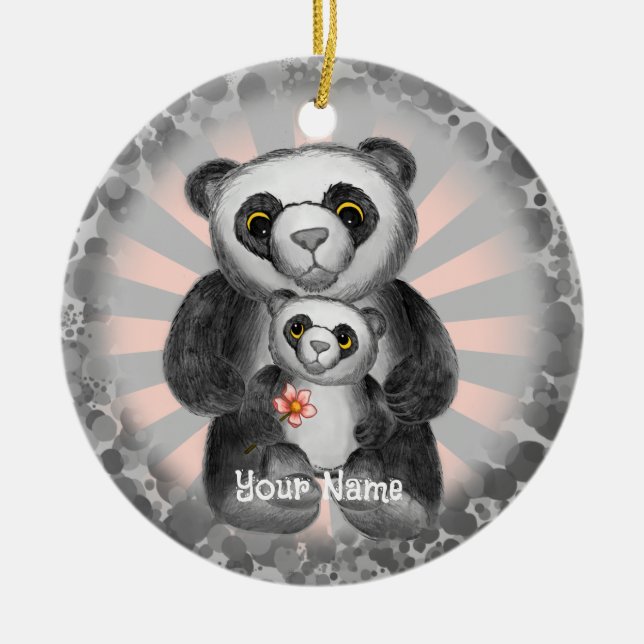 Panda Björn Kärlek Ornament (Framsidan)