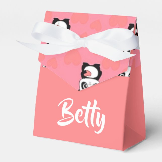 Panda björn kärlek rosa mönster presentaskar (Framsidan Sidan)