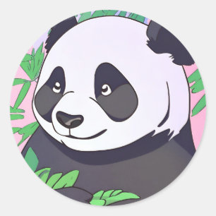 Panda björn Kids Cute tropiska, ljuvliga djur Runt Klistermärke