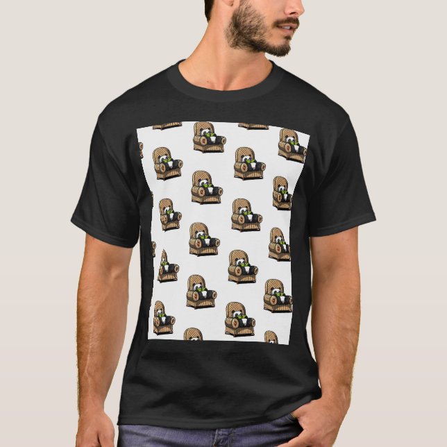 Panda Björn Läsning T Shirt (Framsida)