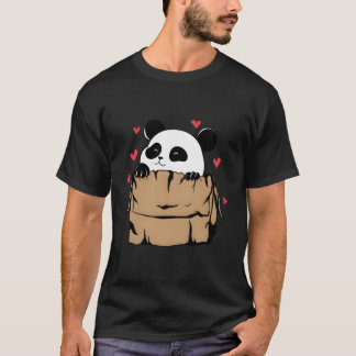 Panda björn med han i kartong t shirt