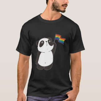 Panda björn med regnbågsflagga för och barn t shirt