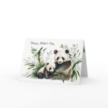 Panda Björn mors dag med Unge