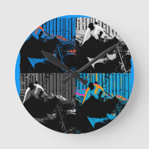 Panda Björn Multi-panel Modern Konst Design Rund Klocka
