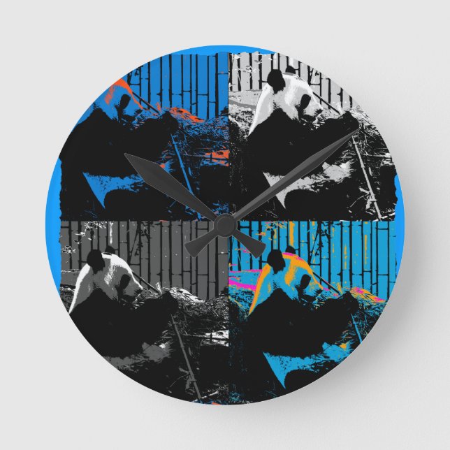 Panda Björn Multi-panel Modern Konst Design Rund Klocka (Framsida)