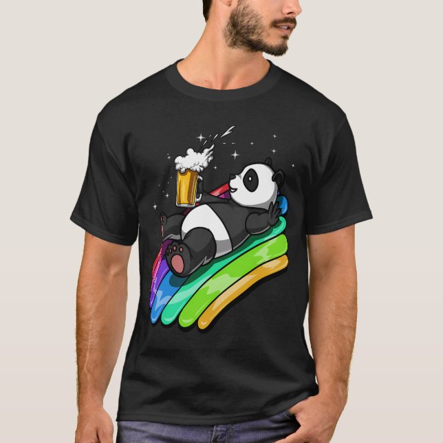 Panda Björn Ölfest T Shirt (Framsida)