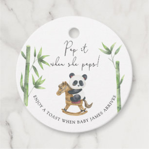 Panda Björn Pop den när hon poppar baby shower Gåvor Etiketter