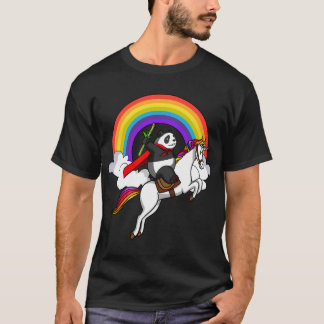Panda björn ridande enhörning t shirt