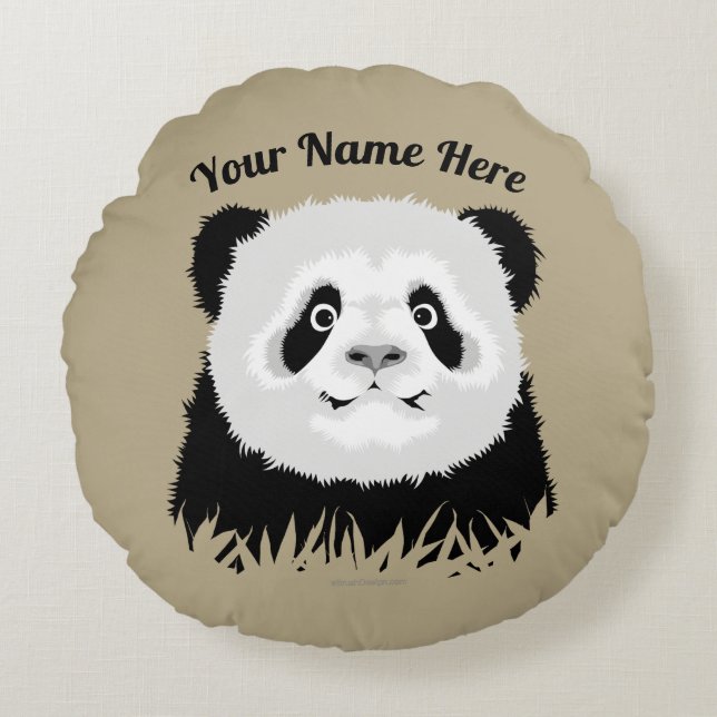 Panda Björn Rund Kudd Kudde (Framsidan)