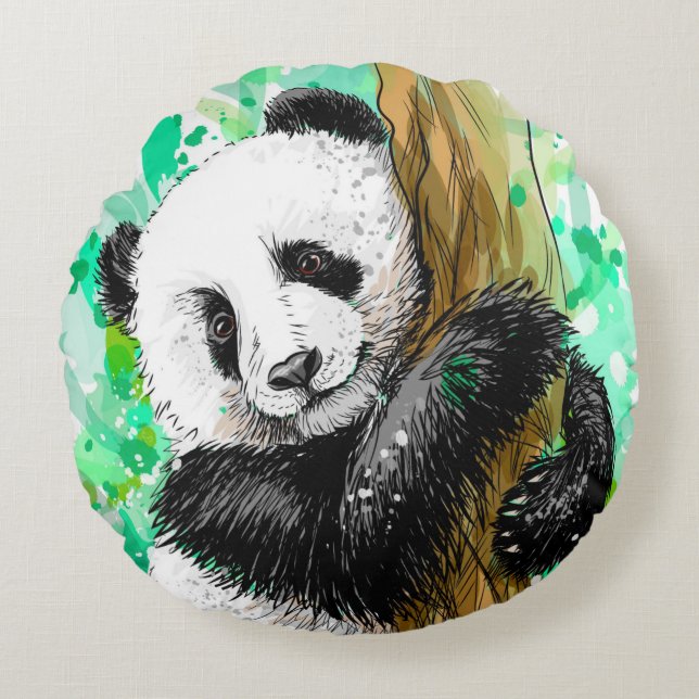 Panda Björn Rund Kudde (Framsidan)