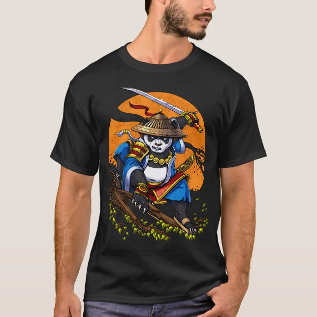Panda Björn Samuraj T Shirt (Framsida)