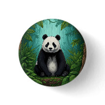 Panda björn sittande i en glänta i djungeln