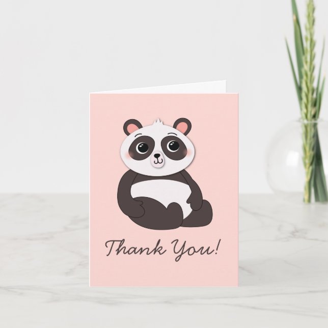 Panda Björn Söt Barn Tack Brevpapper Kort (Framsida)