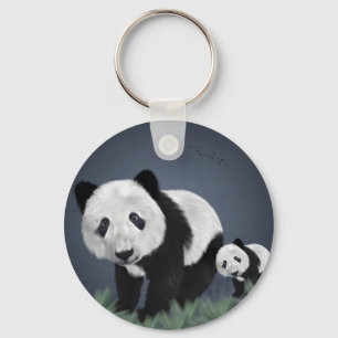 panda björn söt gullig djur svart vit söt nyckelring