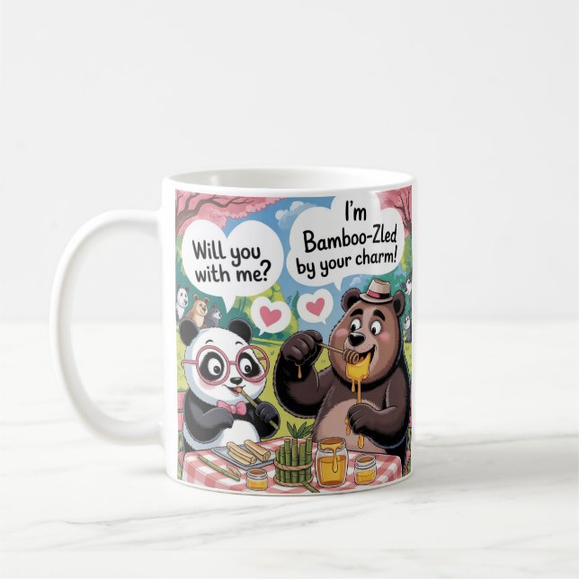 panda & björn söt och rolig mugg (Vänster)