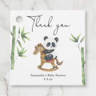 Panda björn tack baby shower gåvor etiketter