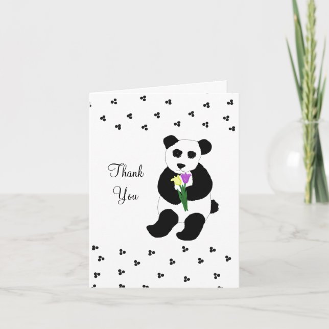 Panda Björn Tack Kort (Framsida)