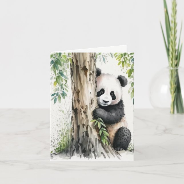 Panda Björn Tack Kort (Framsida)